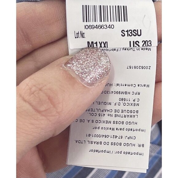 Hugo Boss Men’s Sz XXL Blue Vertical Striped Button Up Front Shirt 2XL Ronny - Picture 10 of 10